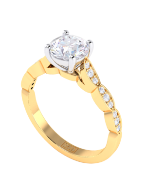  Round Brilliant Cut Diamond Ring With Marquise Shaped Diamond Band