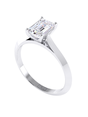  Claw Set Emerald Cut Diamond Solitaire Ring