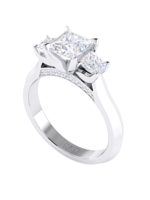  Princess Cut Trilogy Diamond Ring