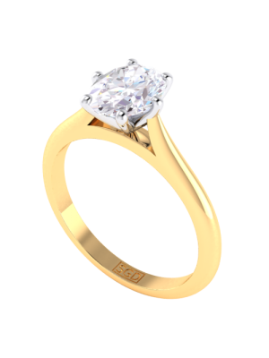 Oval solitaire hot sale gold engagement ring