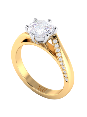  Twisted Round Brilliant Cut Diamond Engagement Ring