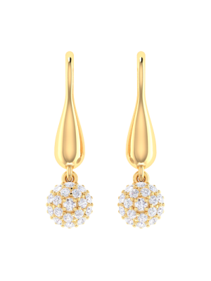  Pave Ball Diamond Drop Earrings