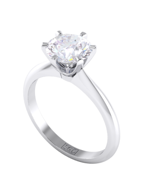 Traditional Six Claw Solitaire Diamond Engagement Ring