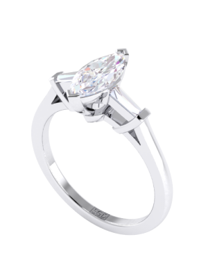  Tapered Baguette Cut Diamond Engagement Ring