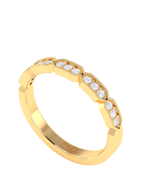  Pave Diamond Geometric Wedding Eternity Ring