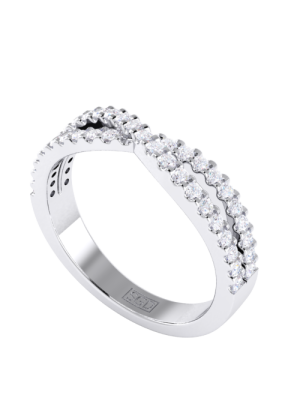  Diamond Crossover Wedding Eternity Ring