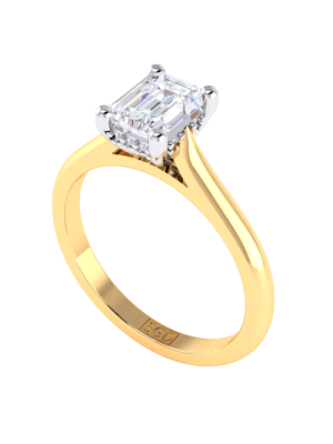  Emerald Cut Solitaire Diamond Ring