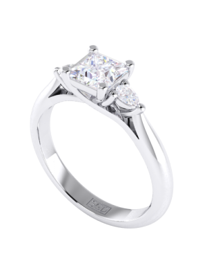  Crossover Claw Set Princess Cut Diamond Engagement Ring