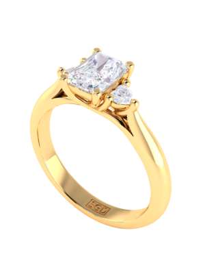  Radiant Cut Trilogy Diamond Engagement Ring