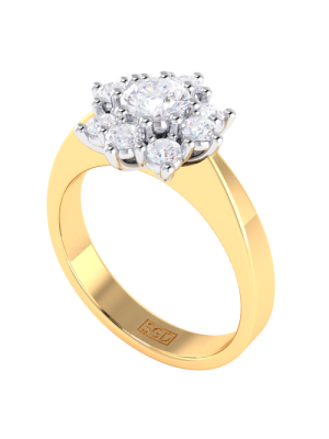  Diamond Halo Flower Engagement Ring