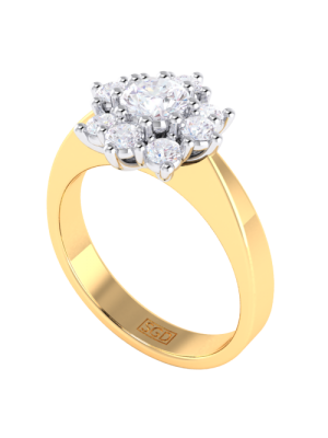 Diamond Halo Flower Engagement Ring