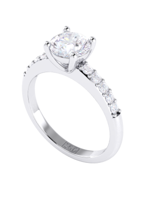  Round Brilliant Cut Diamond Engagement Ring