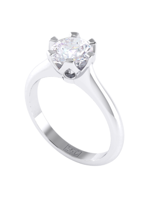  Six Claw Solitaire Diamond Engagement Ring