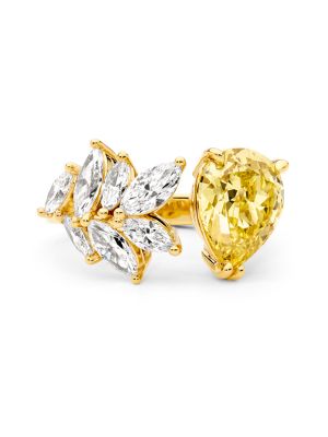  Toi et Moi Engagement Ring with White & Yellow Diamonds
