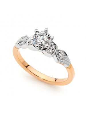 Detailed Vintage Solitaire Engagement Ring