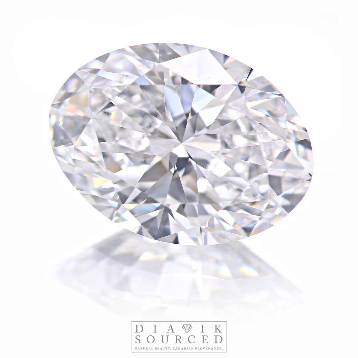 A certified oval cut Diavik diamond photographed iin Perth, Western Australia Polished Diavik Diamond with GIA Certificate