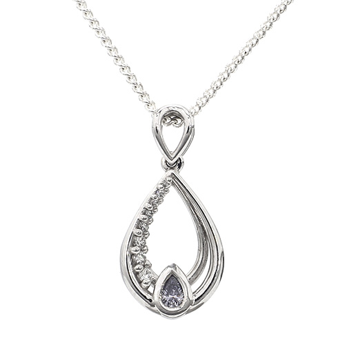 Argyle blue diamonds pendant necklace in 18ct white gold