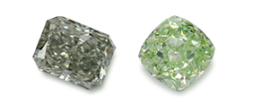 Natural green diamonds