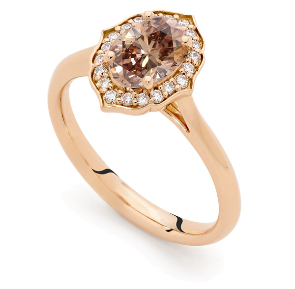 Argyle champagne diamond ring in 18ct rose gold