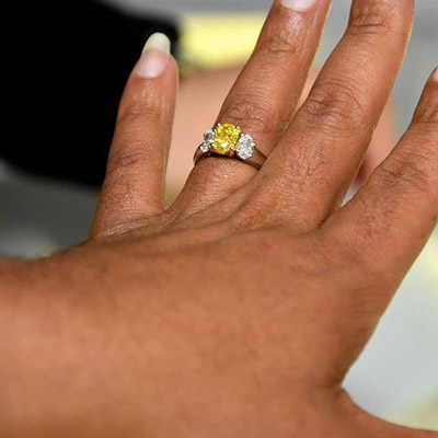 Trilogy Yellow Diamond Engagement Ring